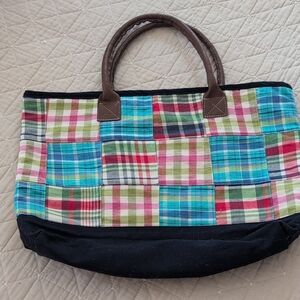 Plaid Patchwork Tote Bag
